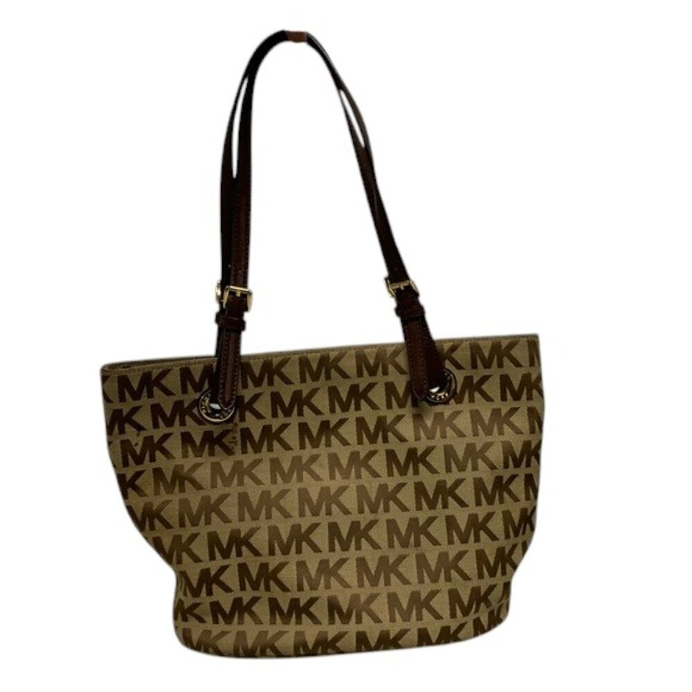 Michael Kors Women’s Brown Jet Set Tote Signature Canvas Classic Shoulder‎ Bag